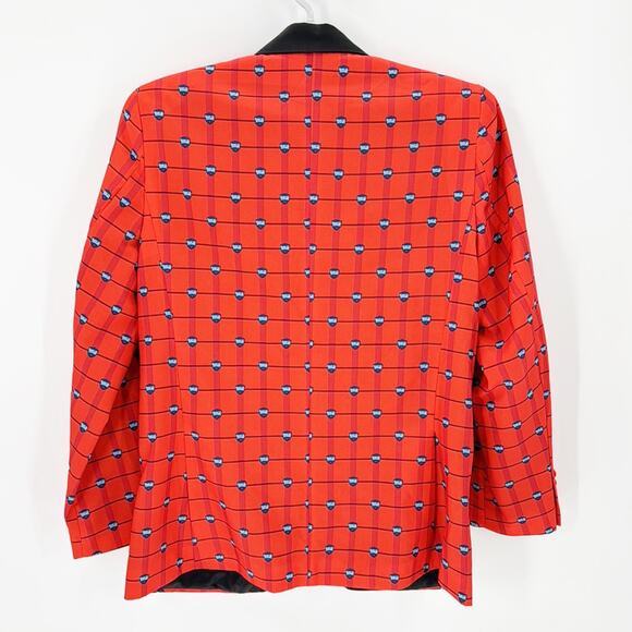Tipsy Elves Samuel Adams Boston Beer blazer size L red black novelty print - Picture 2 of 11